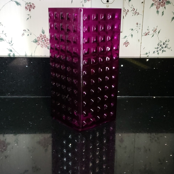 Other - Vinyage Glass Purple Square 9" Vase